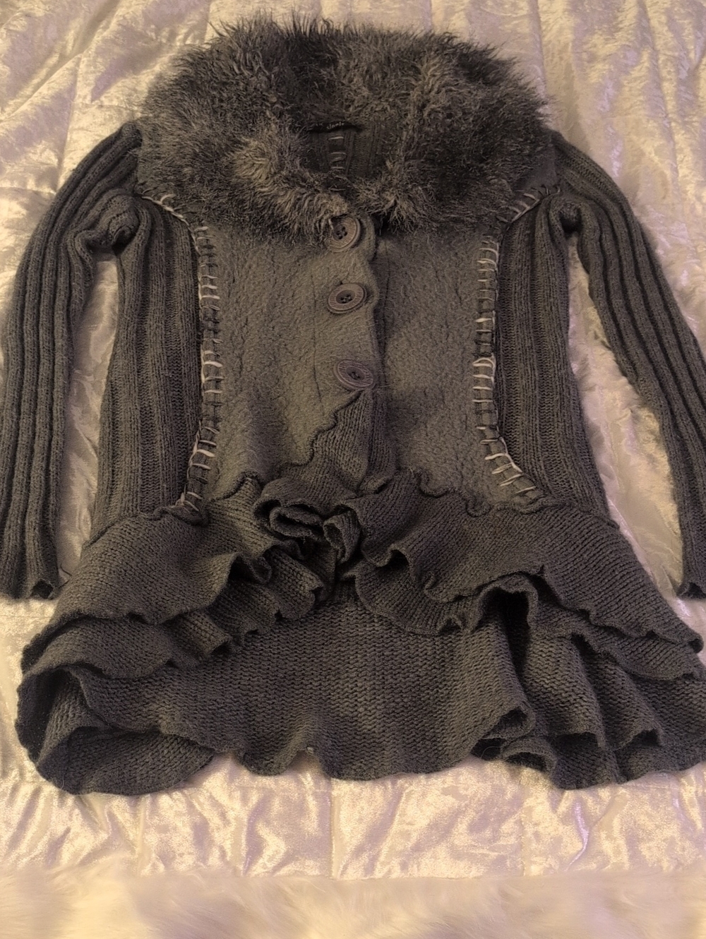 Vintage Faux Fur Cardigan